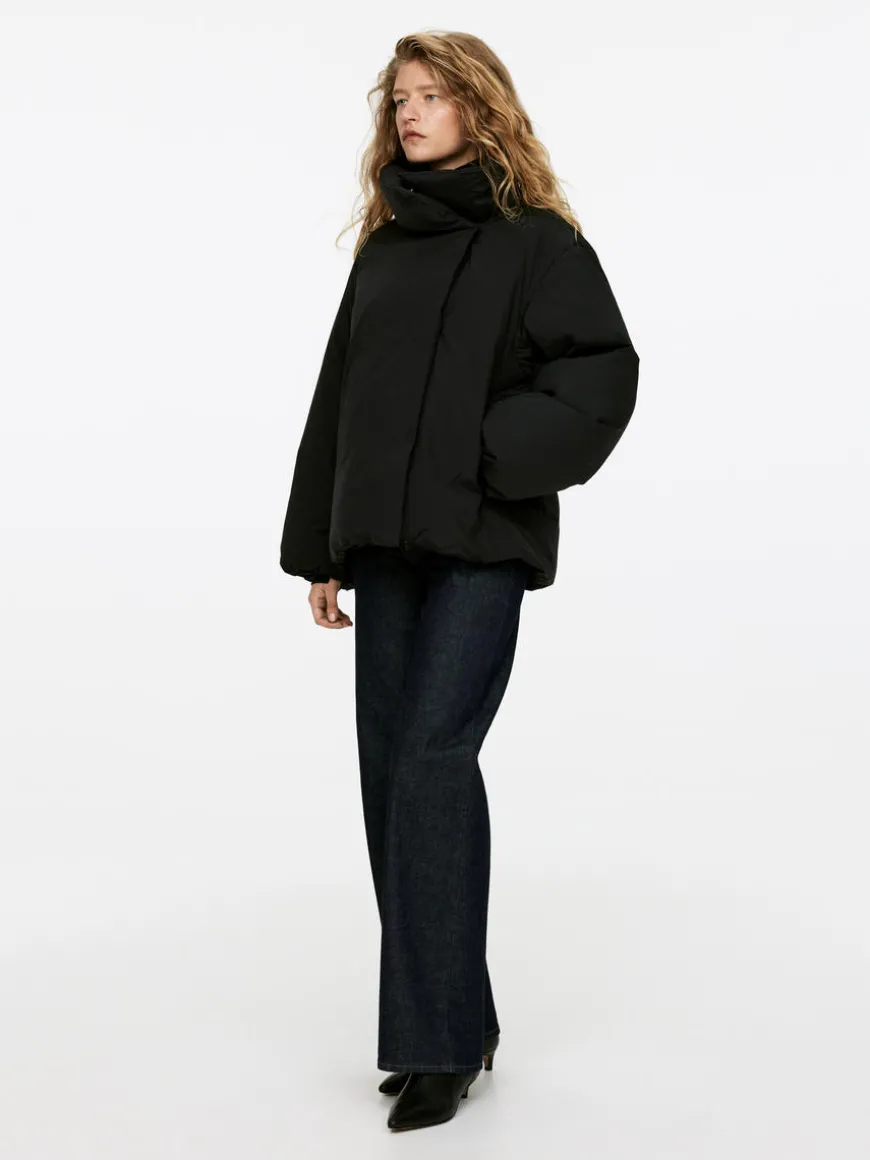 Upcycled Down High-Collar Jacket