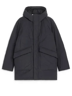 Upcycled Down Hooded Jacket