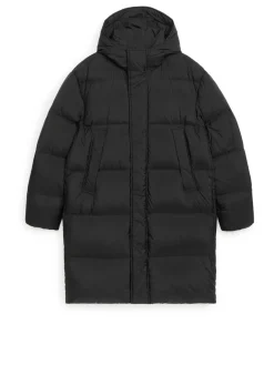 Upcycled Down Long Jacket