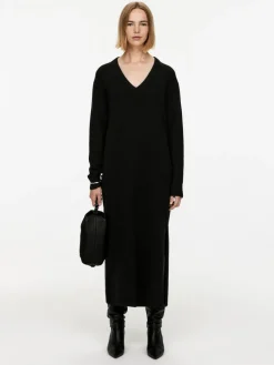 V-Neck Wool Dress