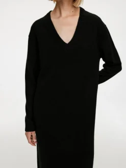 V-Neck Wool Dress