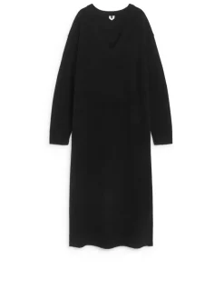 V-Neck Wool Dress