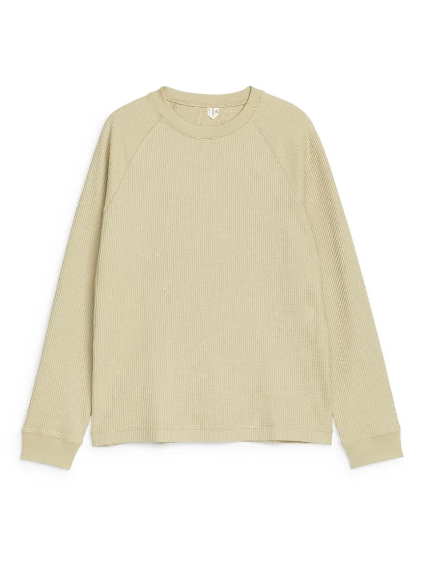 Waffle-Knit Sweatshirt
