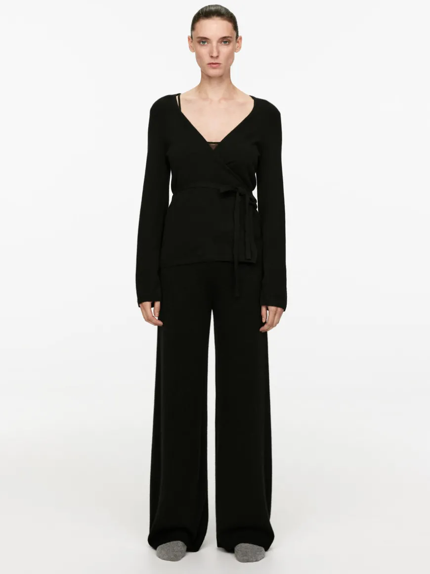 Wide Cashmere-Wool Trousers