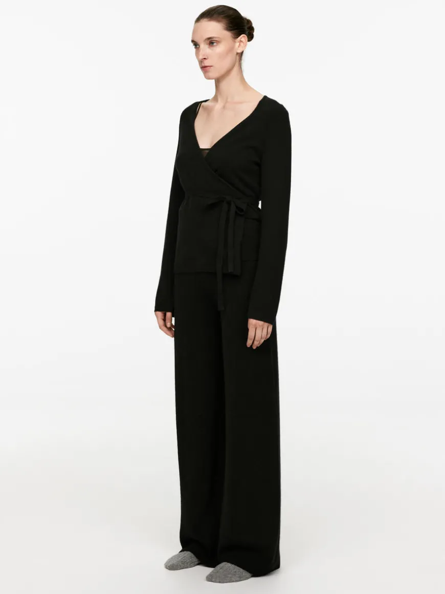 Wide Cashmere-Wool Trousers
