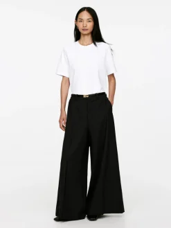 Wide Wool-Blend Trousers