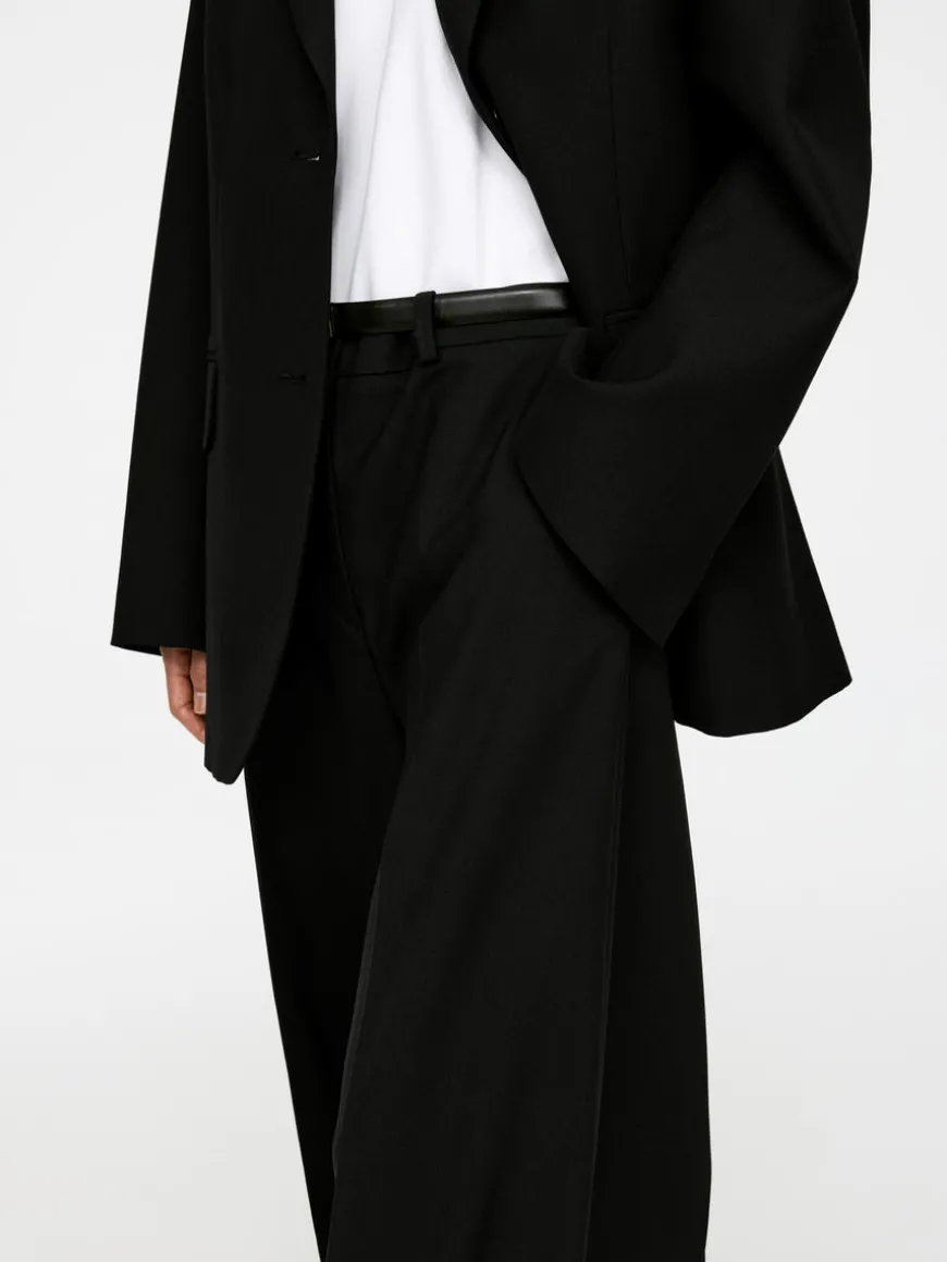 Wide Wool-Blend Trousers
