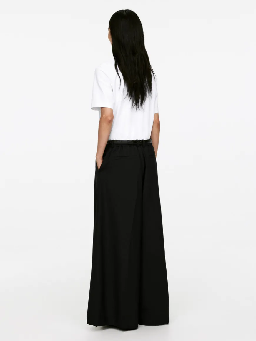 Wide Wool-Blend Trousers