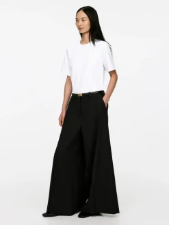 Wide Wool-Blend Trousers