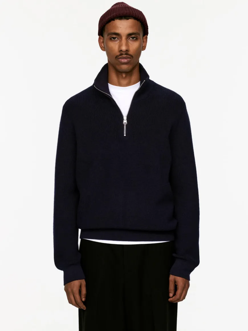 Wool & Cotton Half Zip Jumper