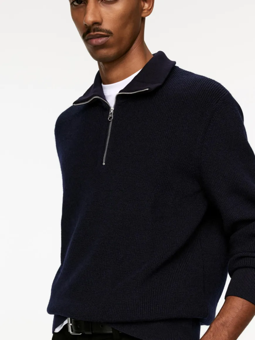 Wool & Cotton Half Zip Jumper