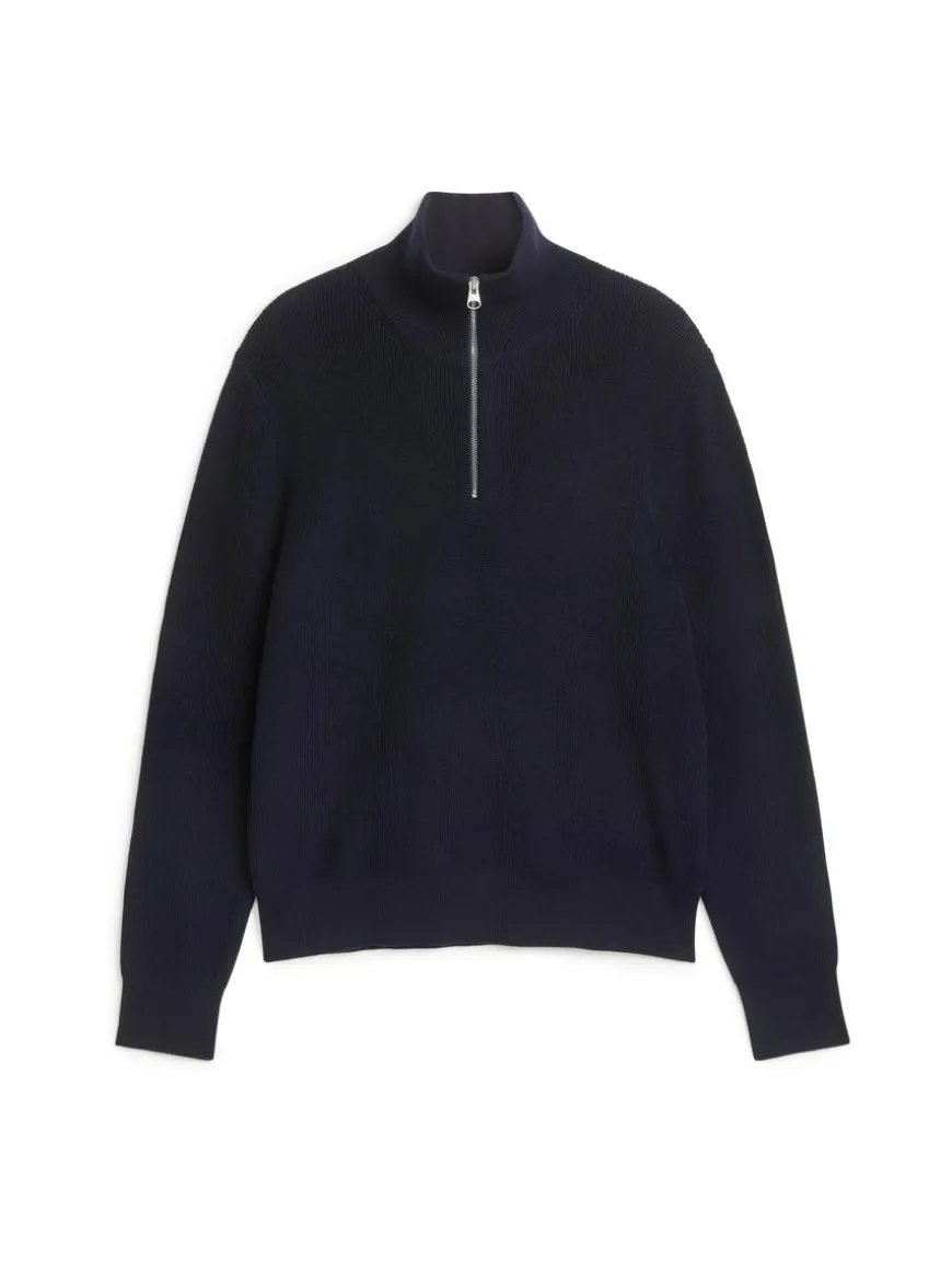 Wool & Cotton Half Zip Jumper