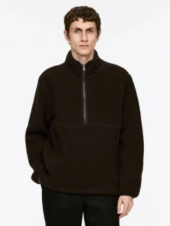Wool Blend Pile Half-Zip