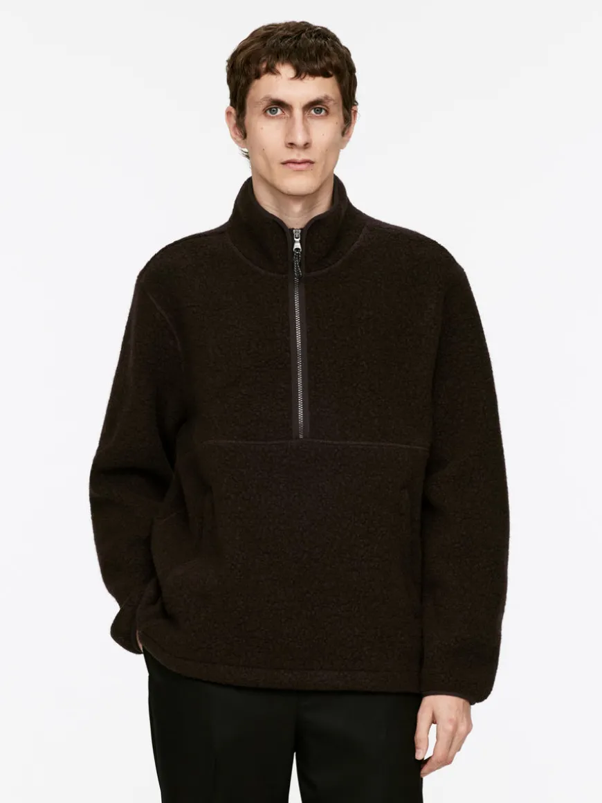 Wool Blend Pile Half-Zip
