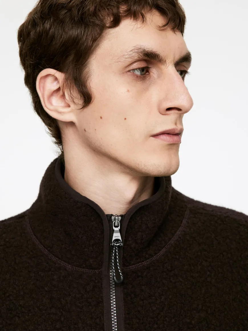 Wool Blend Pile Half-Zip