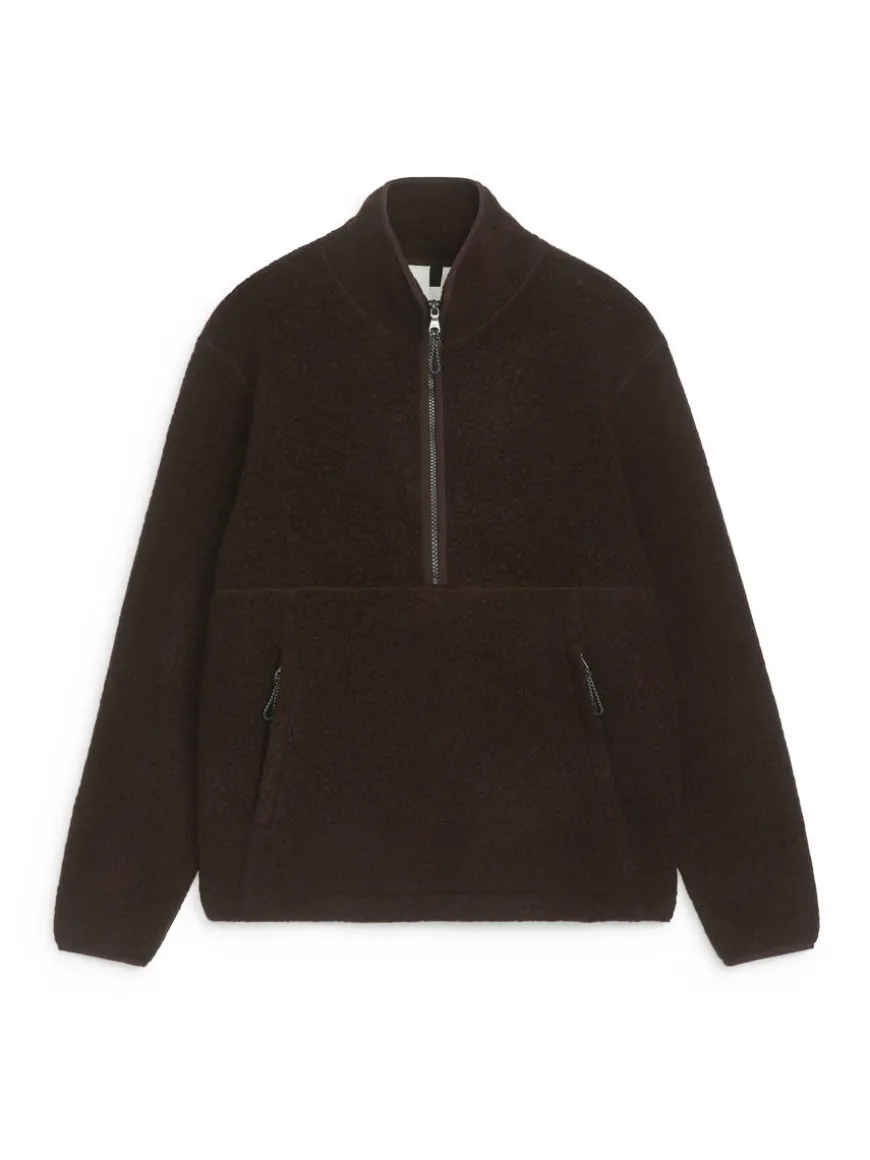 Wool Blend Pile Half-Zip