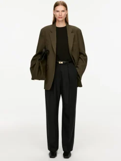 Wool Blend Twill Trousers