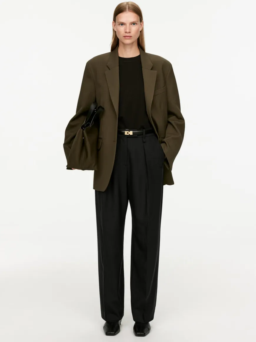 Wool Blend Twill Trousers