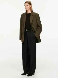 Wool Blend Twill Trousers
