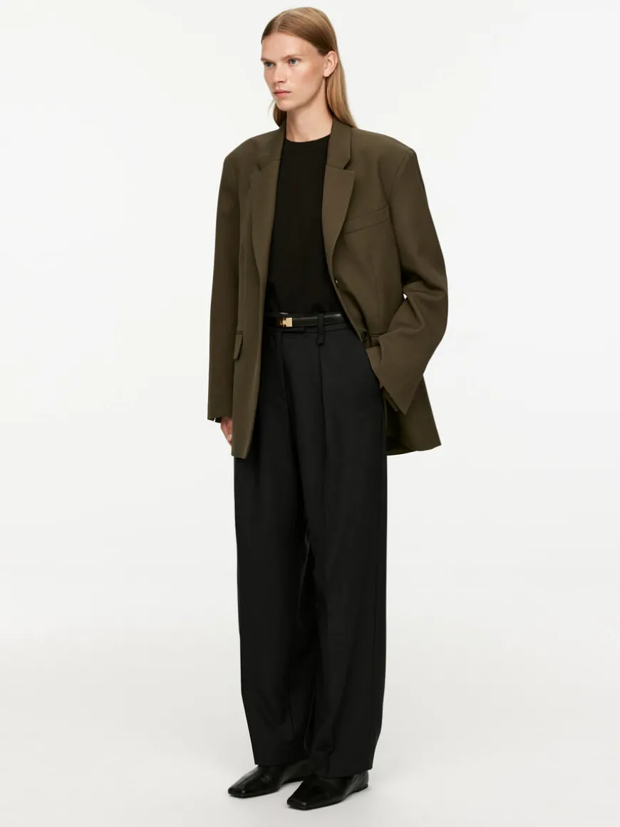 Wool Blend Twill Trousers