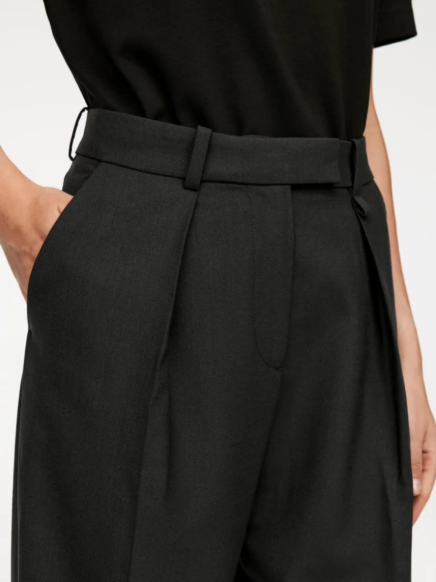 Wool Blend Twill Trousers