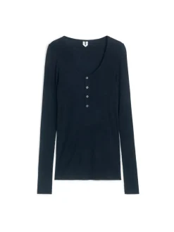 Wool Jersey Henley Top