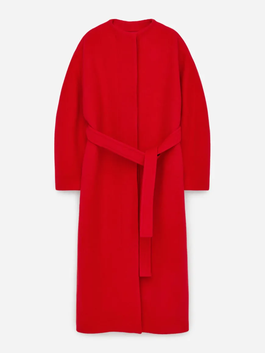 Wool-Blend Belted Coat