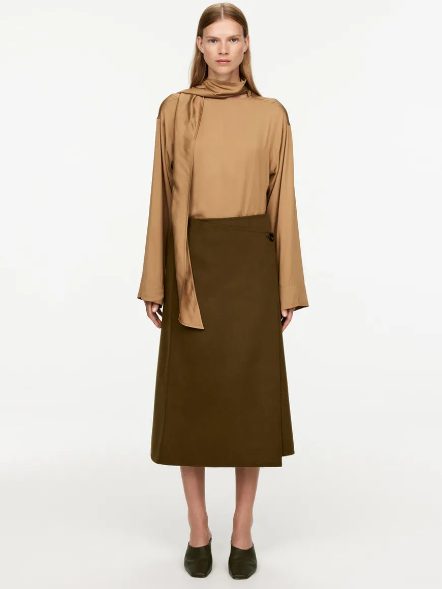 Wool-Blend Doublé Skirt