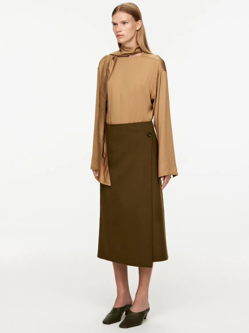 Wool-Blend Doublé Skirt