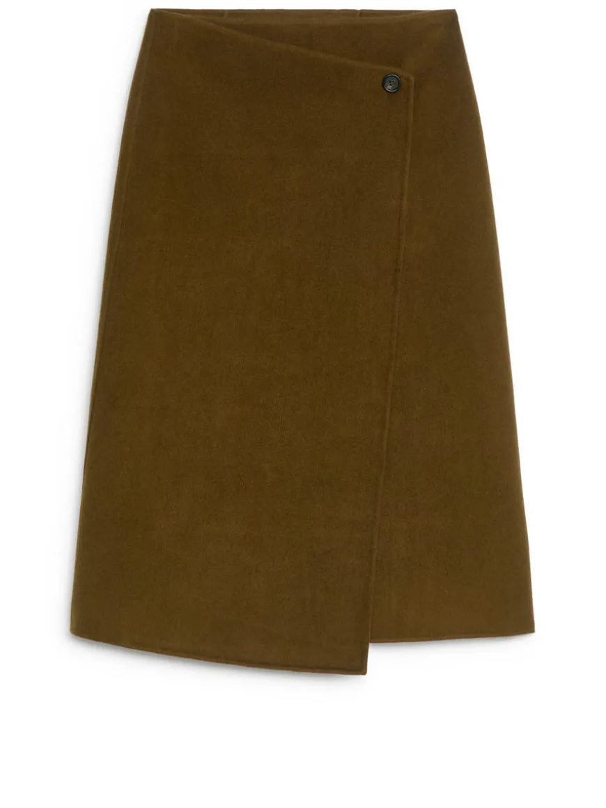 Wool-Blend Doublé Skirt