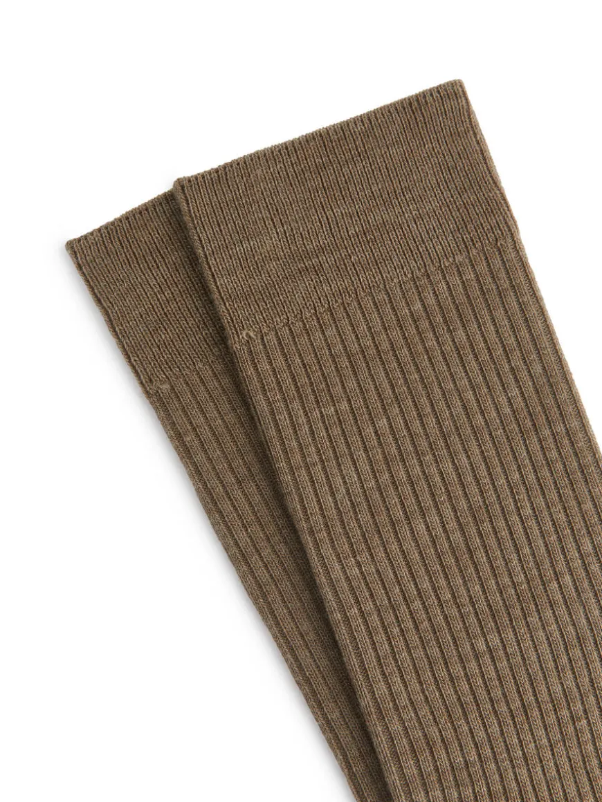 Wool-Blend Rib Socks 2 Pairs