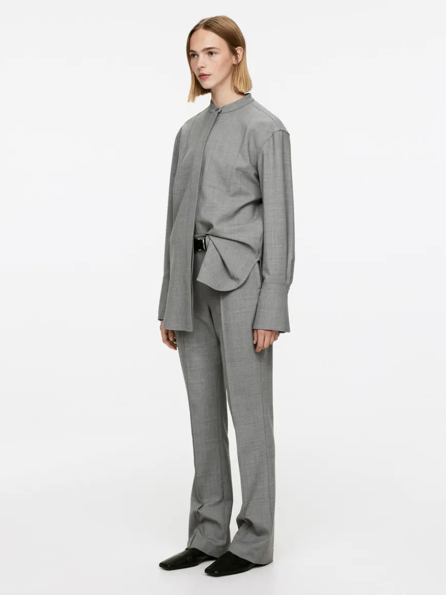 Wool-Blend Tuxedo Shirt