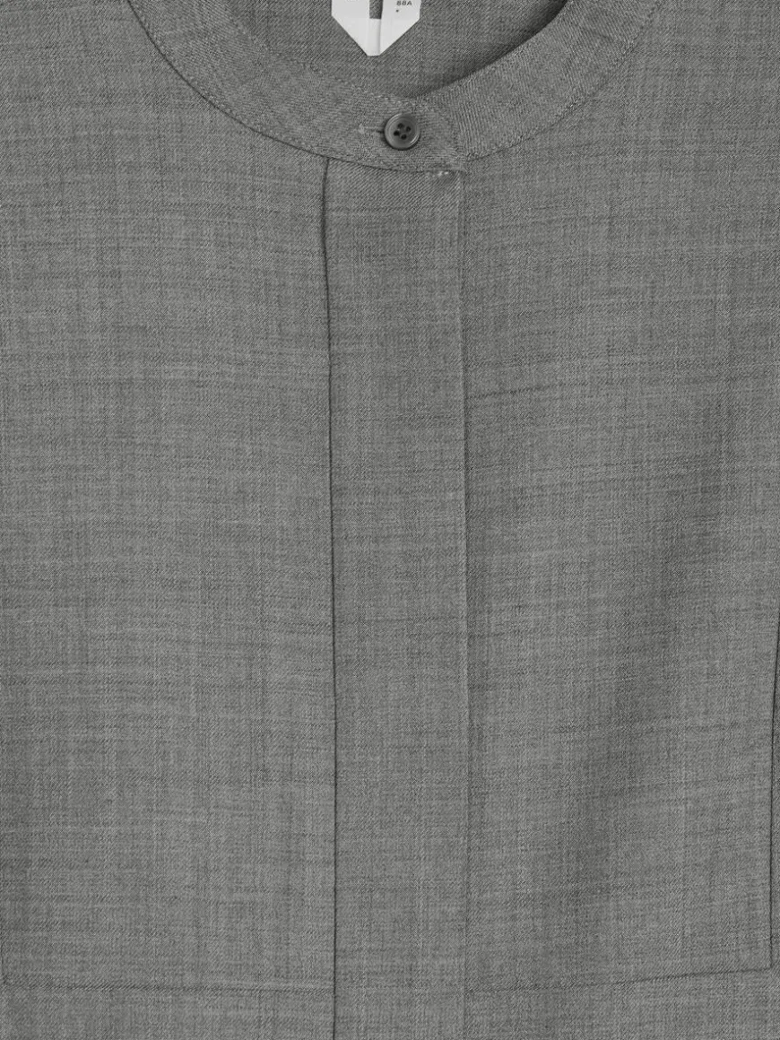 Wool-Blend Tuxedo Shirt